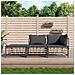 Set Divani da Giardino 3 pz con Cuscini Antracite in Polyrattan - Foto miniatura 2