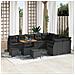 Set divano giardino 12 pezzi con cuscini rattan polyrattan nero acacia, Set da pranzo giardino 3 pezzi con cuscini rattan polyrattan nero acacia, Divano giardino 2 posti con cuscini rattan polyrattan nero - Foto miniatura 2