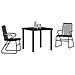 Set da Pranzo da Giardino 3 Pezzi Nero Rattan in PVC - Foto miniatura 3