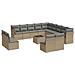 Set Divani da Giardino 14pz con Cuscini in Polyrattan Beige - Foto miniatura 1