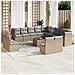 Set Divani da Giardino 14pz con Cuscini in Polyrattan Beige - Foto miniatura 2