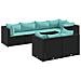 Set Salotto da Giardino con Cuscini 7pz Nero Polyrattan - Foto miniatura 1