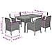 Set da Pranzo da Giardino 7 pz con Cuscini in Polyrattan Grigio - Foto miniatura 7