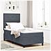Letto Box Spring con Materasso Grigio Scuro Singolo in Velluto - Foto miniatura 2