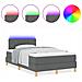 Letto a molle con materasso Grigio scuro 120 x 190 cm Tessuto - Foto miniatura 4