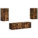 Set mobile TV 4 pcs Rovere fumé Legno multistrato - Foto miniatura 1