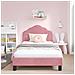 Struttura letto bambini con testata Rosa 90 x 190 cm Velluto - Foto miniatura 3