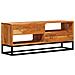 Mobile TV Naturale 110 x 30 x 44 cm Legno di Acacia Massello - Foto miniatura 1