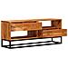 Mobile TV Naturale 110 x 30 x 44 cm Legno di Acacia Massello - Foto miniatura 2