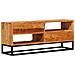 Mobile TV Naturale 110 x 30 x 44 cm Legno di Acacia Massello - Foto miniatura 3
