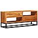 Mobile TV Naturale 110 x 30 x 44 cm Legno di Acacia Massello - Foto miniatura 4
