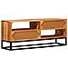 Mobile TV Naturale 110 x 30 x 44 cm Legno di Acacia Massello - Foto miniatura 7