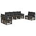 Set Divano da Giardino 8 pcs Grigio e Grigio Scuro polyrattan - Foto miniatura 1