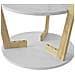 Set Di 2 Tavolini Bassi Da Salotto In Legno Massiccio Di Hevea E Mdf Con 4 Ripiani Bianco Fbt75-w - Foto miniatura 3