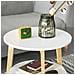Set Di 2 Tavolini Bassi Da Salotto In Legno Massiccio Di Hevea E Mdf Con 4 Ripiani Bianco Fbt75-w - Foto miniatura 4