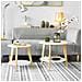 Set Di 2 Tavolini Bassi Da Salotto In Legno Massiccio Di Hevea E Mdf Con 4 Ripiani Bianco Fbt75-w - Foto miniatura 5