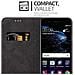 Custodia Compatibile Con Huawei P10 In Nero Marrone - Coperchio Protettiva Con Chiusura Magnetica, Funzione Stand E Tasca Per Le Carte - Foto miniatura 3