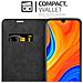 Custodia Compatibile Con Huawei Y6s In Nero Di Notte - Coperchio Protettiva Con Chiusura Magnetica, Funzione Stand E Tasca Per Le Carte - Foto miniatura 3