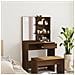 Toeletta Con Specchio Rovere Marrone 74,5x40x141 Cm - Foto miniatura 1