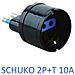 Sl1006n Presa Adattatore Con Spina 10a Presa 2p-t 10a Schuko Black - Foto miniatura 2