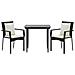 Set Da Pranzo Da Giardino 3 Pz Con Cuscini Nero In Polyrattan - Foto miniatura 3
