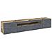Mobile Porta Tv Jesse, Credenza Bassa Da Soggiorno A 3 Ante, Base Porta Tv, 100% Made In Italy, Cm 200x40h37, Acero E Ardesia - Foto miniatura 2