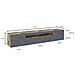 Mobile Porta Tv Jesse, Credenza Bassa Da Soggiorno A 3 Ante, Base Porta Tv, 100% Made In Italy, Cm 200x40h37, Acero E Ardesia - Foto miniatura 3