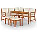 Set da Pranzo da Giardino 6pz con Cuscini Legno Massello Acacia - Foto miniatura 1
