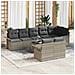 Set di divani da giardino 9 pezzi con cuscini Grigio Polyrattan - Foto miniatura 2