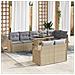 Set Divano da Giardino  9 Pezzi con Cuscini Beige Poly Rattan, Divano da Giardino 2 Posti  con Cuscini Beige Poly Rattan - Foto miniatura 2