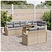 Set Divano da Giardino  9 Pezzi con Cuscini Beige Poly Rattan, Divano da Giardino 2 Posti  con Cuscini Beige Poly Rattan - Foto miniatura 3