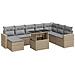 Set Divano da Giardino 9 pz con Cuscini Beige in Polyrattan - Foto miniatura 1