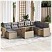 Set Divano da Giardino 9 pz con Cuscini Beige in Polyrattan - Foto miniatura 2