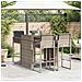 Set Bar da Giardino 5 pz con Cuscini Nero in Polyrattan Acacia - Foto miniatura 3