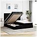 Struttura Letto Pouf con Materassi Nero 180x200 cm in Tessuto - Foto miniatura 2