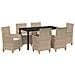 Set da Pranzo per Giardino 7 pcs Beige polyrattan - Foto miniatura 1