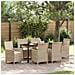 Set da Pranzo per Giardino 7 pcs Beige polyrattan - Foto miniatura 2