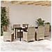 Set da Pranzo per Giardino 7 pcs Beige polyrattan - Foto miniatura 4