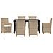 Set da Pranzo per Giardino 7 pcs Beige polyrattan - Foto miniatura 7