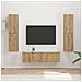 Set mobile TV 6 pcs Rovere artigianale Legno multistrato - Foto miniatura 2