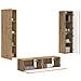 Set mobile TV 6 pcs Rovere artigianale Legno multistrato - Foto miniatura 3
