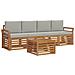 Set divani con cuscino 5 pcs Grigio Naturale e Chiaro - Foto miniatura 1