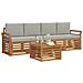 Set divani con cuscino 5 pcs Grigio Naturale e Chiaro - Foto miniatura 3