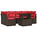 Set Divano da Giardino 7 pcs Marrone e rosso polyrattan - Foto miniatura 1