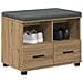 Panca per scarpe con cuscino Rovere Artigianale 60 x 38 x 46 cm - Foto miniatura 3