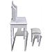 Toeletta Spogliatoio Con Specchio E Sgabello 3-in-1 2 Cassetti Bianco - Foto miniatura 5