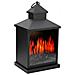 Lampada Da Tavolo Lanterna 3 Led Effetto Fuoco Camino Con Timer Nero - Foto miniatura 1