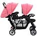 Passeggino Gemellare A Tandem Rosa E Nero In Acciaio - Foto miniatura 3