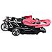 Passeggino Gemellare A Tandem Rosa E Nero In Acciaio - Foto miniatura 4
