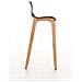 Sgabello Design Hoover in Polipropilene E Legno Naturale I Sgabello Alto Bancone, Alt. 77CM I Sedia Cucina per Penisola con Schienale Grigio - Foto miniatura 3